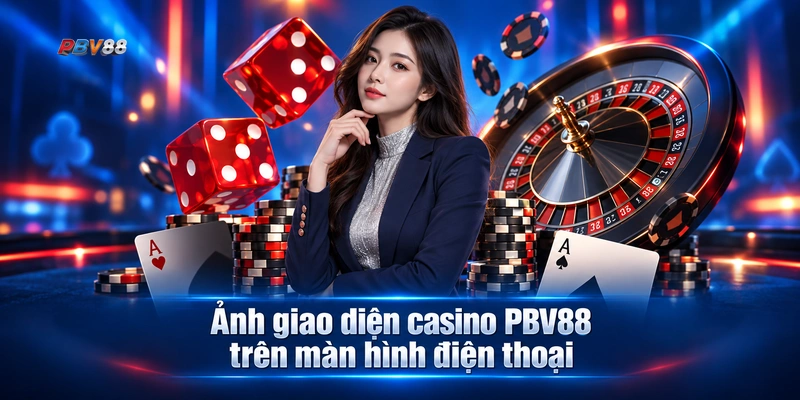 Ảnh giao diện casino PBV88 trên màn hình điện thoại